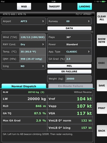 SPS - ATR aircraft performance screenshot 4