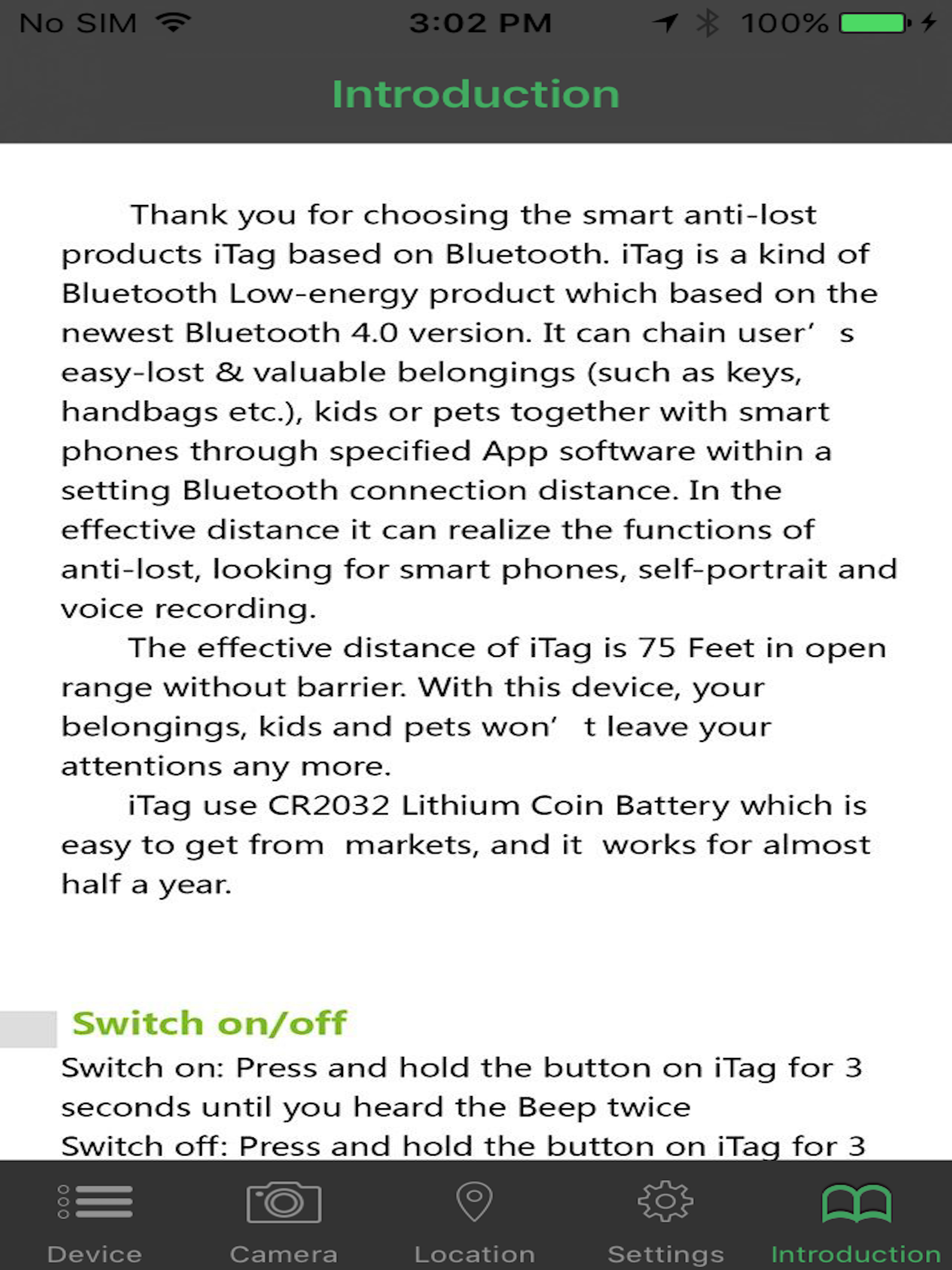 Bluetooth itag