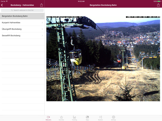 Harz Webcams iPad screenshot 4 - Travel app
