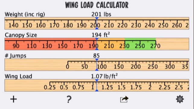 Skydive Wingload Calculator(圖5)-速報App