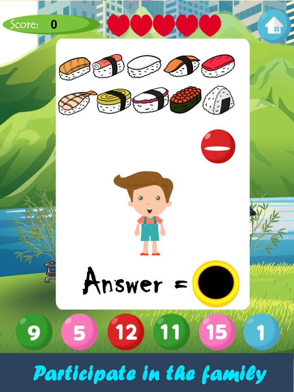 Sushi Math Addition & Subtraction iPad screenshot