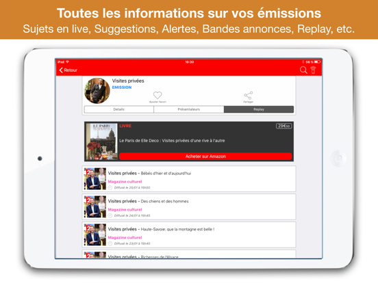 TiVipedia, la Télé Augmentée iPad screenshot 4 - Entertainment app