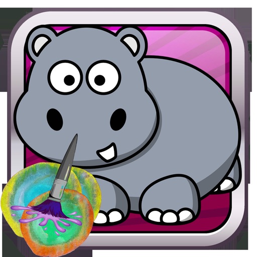 Zoo Animals Coloring Book - Finger Paint Book Icon