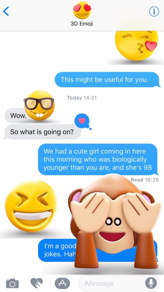 #2. 3D Emojis - 3D Animated Emoji Stickers (iOS) By: Sticker List