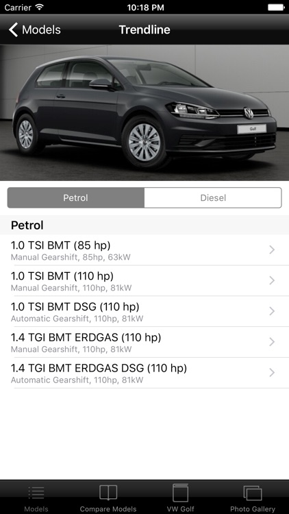 Specs for VW Golf VII facelift 2016 edition
