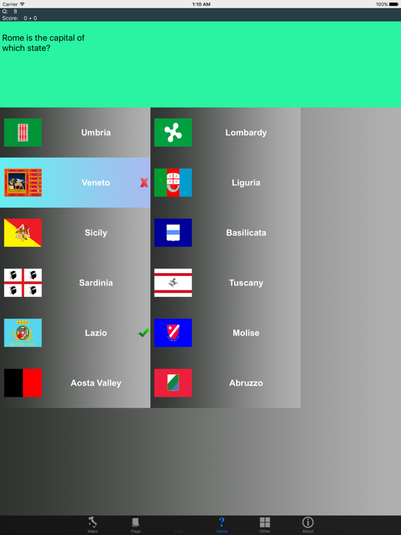 Italy Region Maps and Flags iPad screenshot