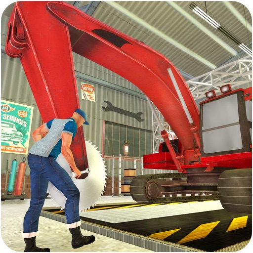 Excavator & Crane Mechanic – Repair Garage Station icon