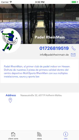 Capture d'écran de Padel RheinMain sur iPhone 2