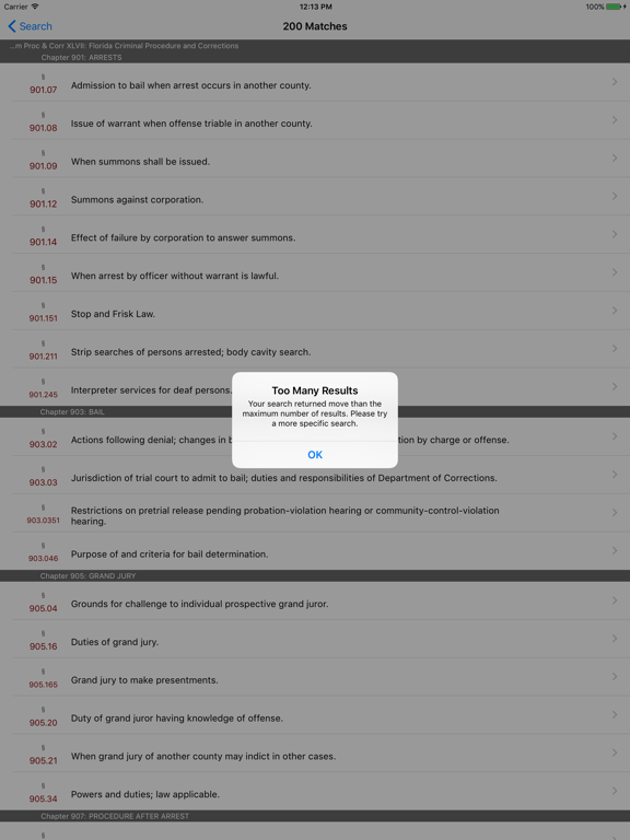 Florida Criminal Procedure and C. Code (LawStack) iPad screenshot