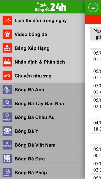 Bóng Đá 24h - Theo dõi bóng đá 24h