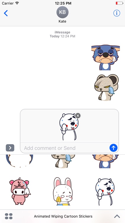 Animated Wiping Cartoon Stickers For iMessage screenshot-4