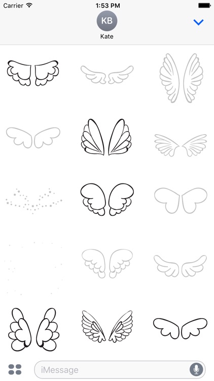 Animated Cute Angel Wing Stickers