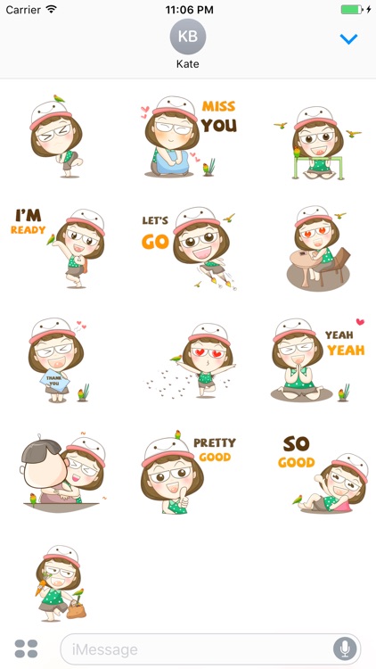 Sam The Little Lovely Girl English Sticker