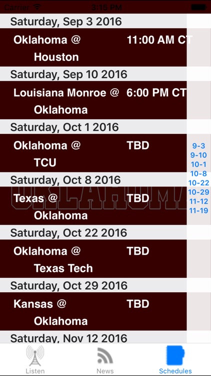 Oklahoma Football - Sports Radio, Schedule & News screenshot-3