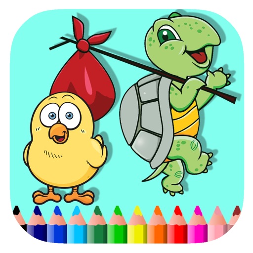 Turtle And Chicken Coloring Book Game Free Icon