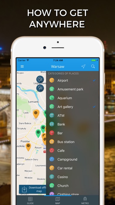 Warsaw Travel Guide with Offline Street Map screenshot 3