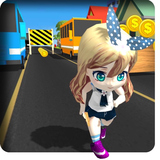 Girl Dash Run - Beautiful Bus Rush Endless 3d Game Icon