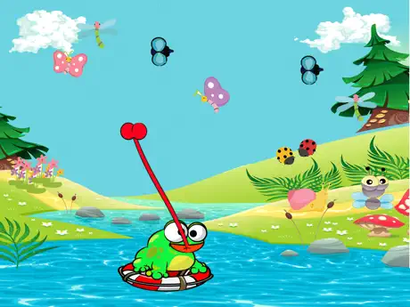 Affamé Grenouille Attrape Mouche