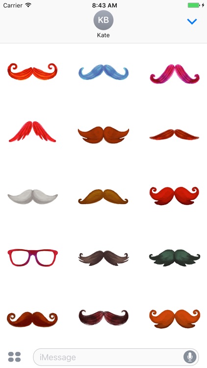 Animated Watercolor Mustache Sticker