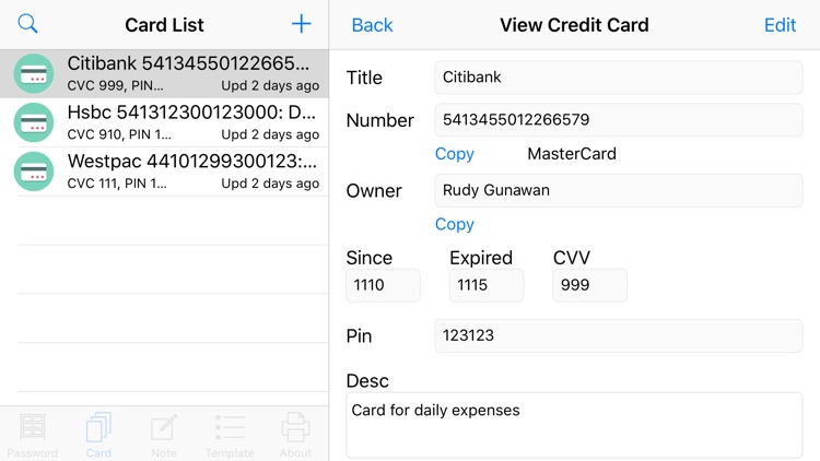 Crypto Wallet - Password, Card and Notes Keeper screenshot-3