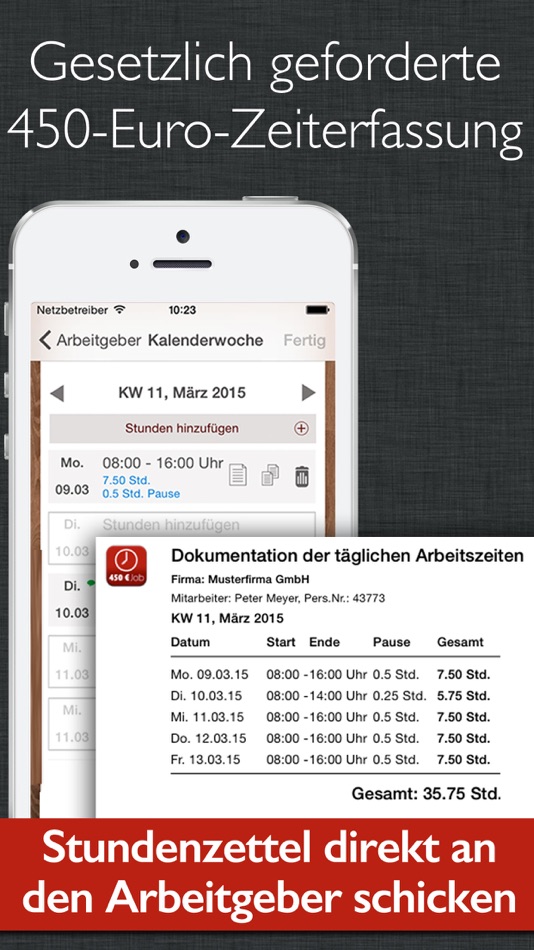450 Euro Job Homeoffice Freie Zeiteinteilung 450 Euro Job - Zeiterfassung mit Stundenzettel (di Joachim Bruns