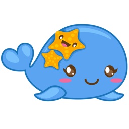 Wolee, the cute little whale for iMessage Sticker