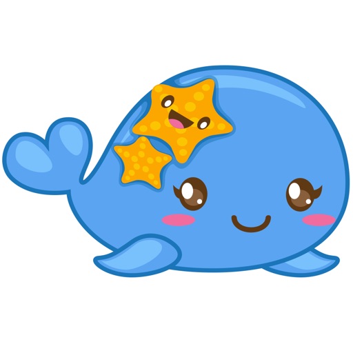 Wolee, the cute little whale for iMessage Sticker