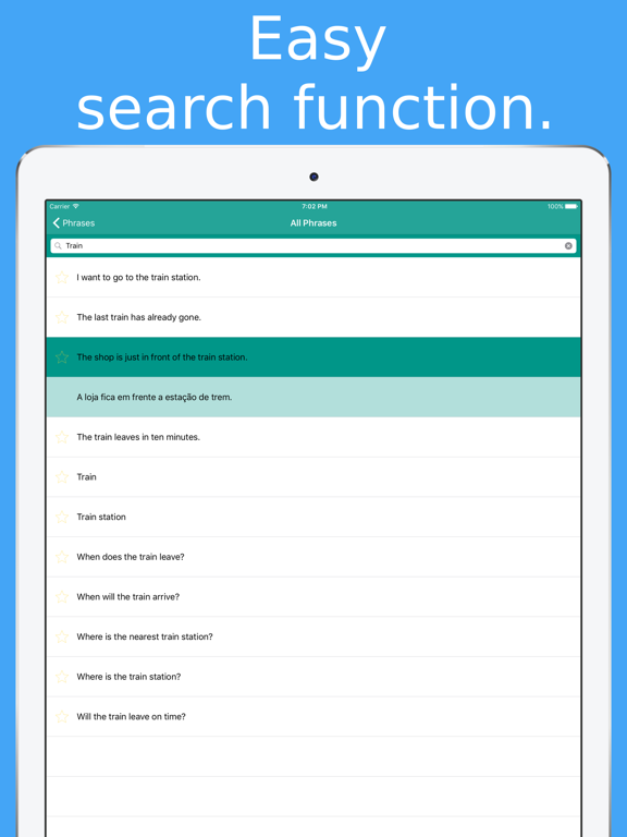 Simply Learn Brazilian Portuguese Phrasebook iPad screenshot 5 - Education app