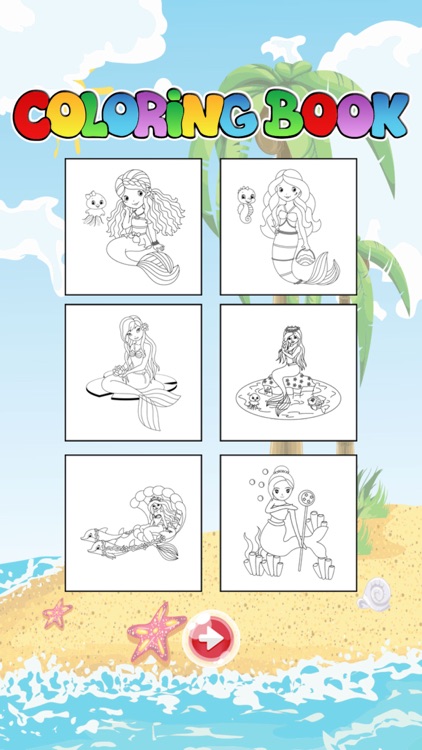 Mermaid Princess Coloring Book For Kids Free!