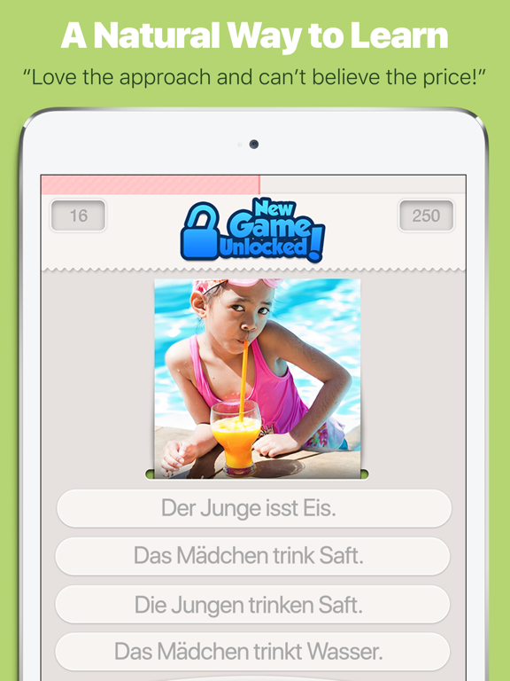 Learn German with Lingo Arcade iPad screenshot