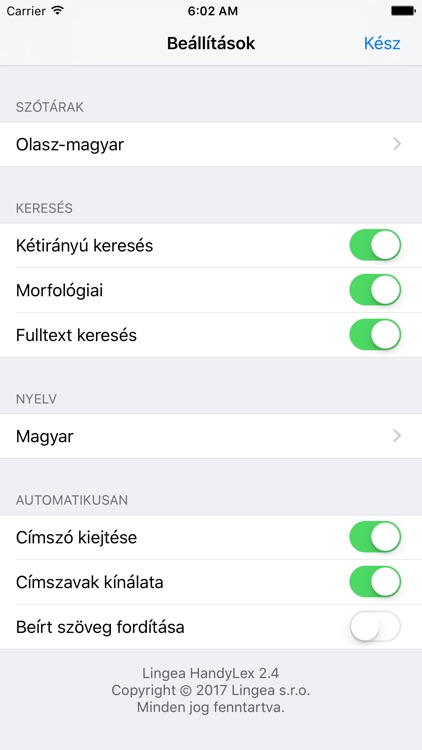 Olasz–magyar szótár Lingea screenshot-4