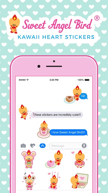 Sweet Angel Bird Kawaii Heart Stickers screenshot-4