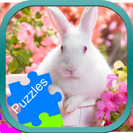 Rabbit Animal Jigsaw Puzzle Drag and Drop for Kids icon