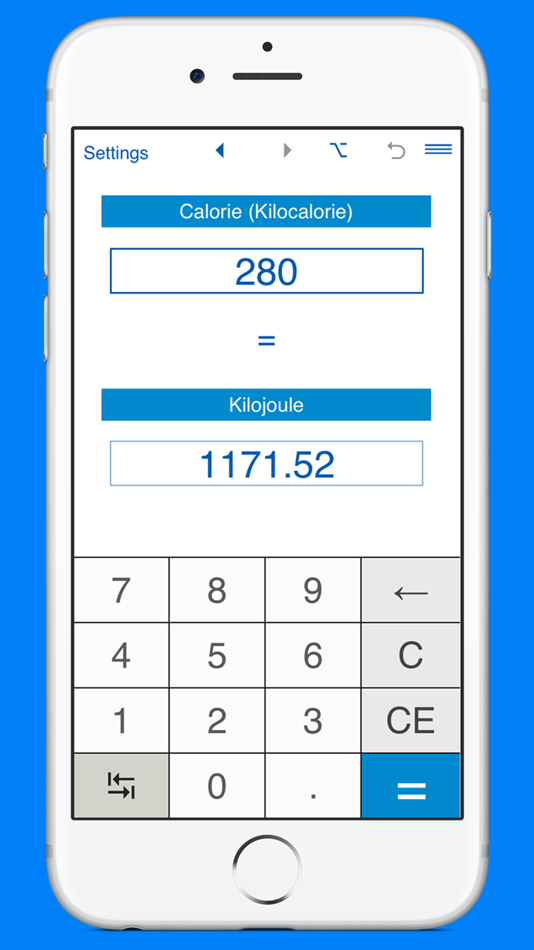 Calories to kilojoules and kJ to Cal converter - 1.1.1 - (iOS)