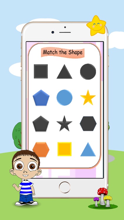Geometric shapes matching game preschoolers math