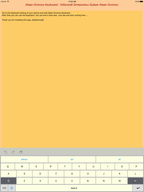 Screenshot #4 pour Afaan Oromoo keyboard