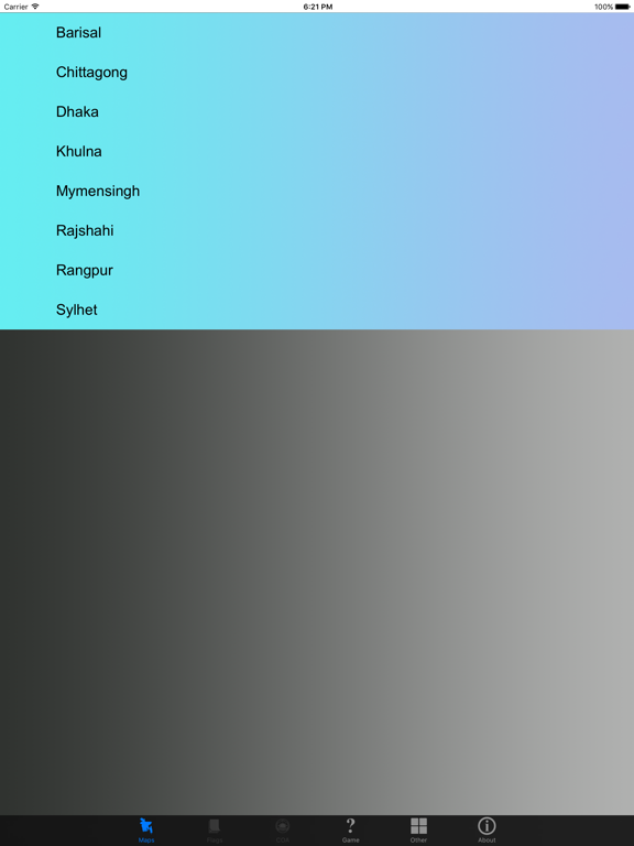 Bangladesh Division Maps and Quiz iPad screenshot