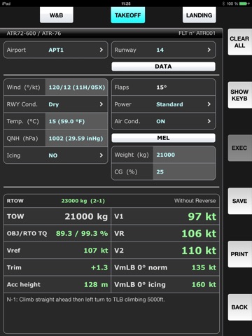 SPS - ATR aircraft performance screenshot 3