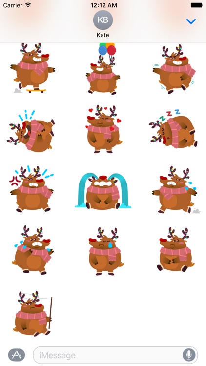 Rudolph the Fluffy Reindeer Stickers