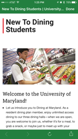 Dining at Maryland screenshot