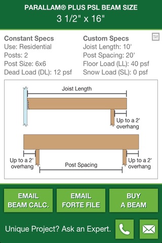 Parallam+ Deck Beam Sizer screenshot 4