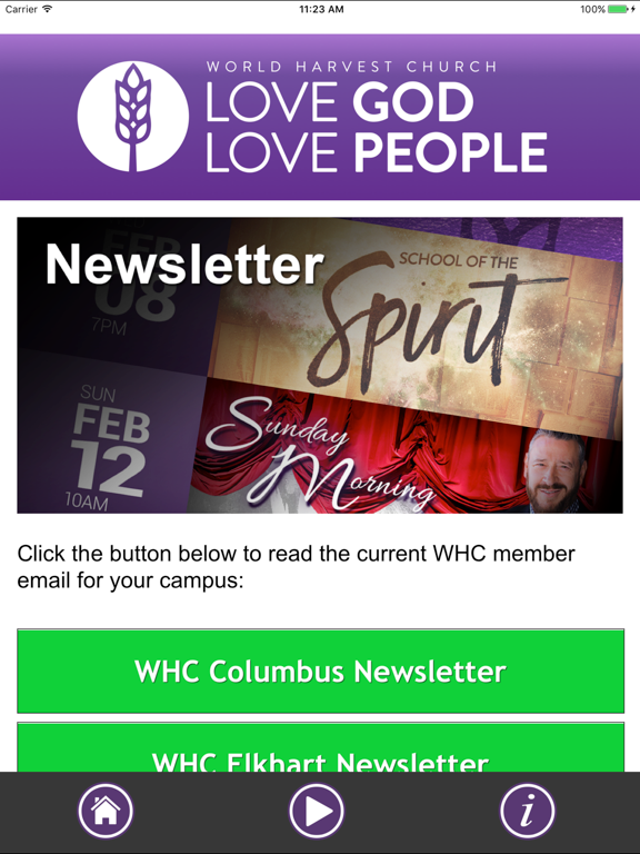 World Harvest Church iPad screenshot 3 - Lifestyle app