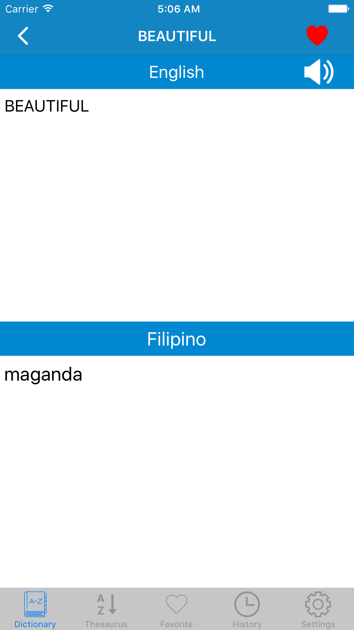 Filipino to English,English to Filipino Dictionary