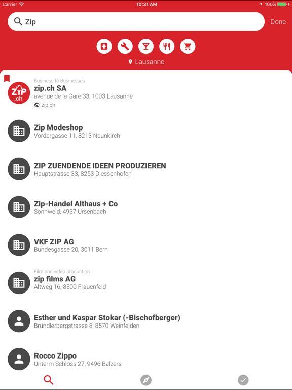 Screenshot #5 pour ZIP.ch - smart local search