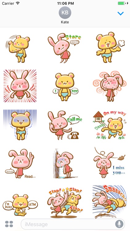 Bear And Rabbit Are Best Friends Forever Stickers