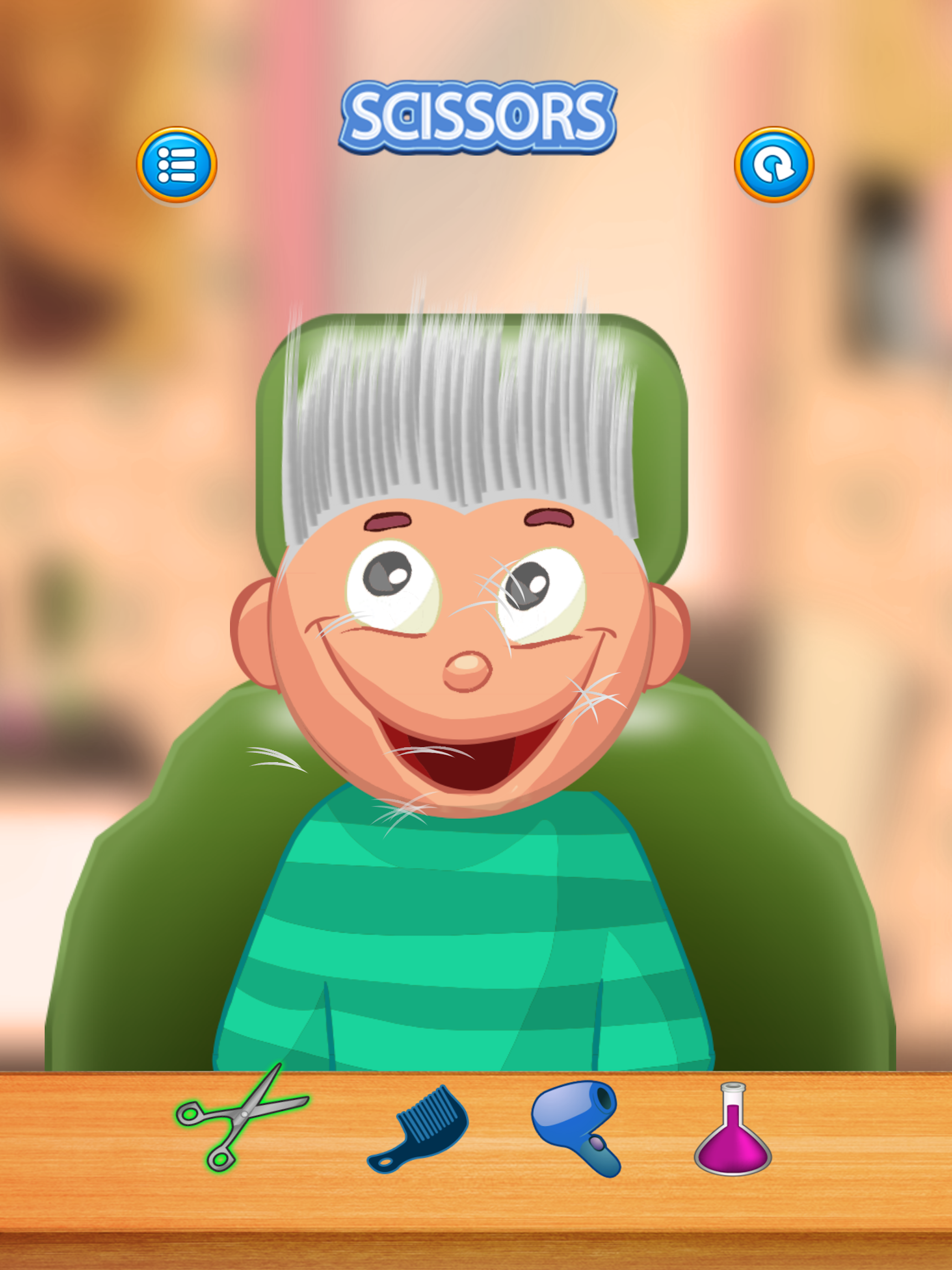 Child game / silver hair cut