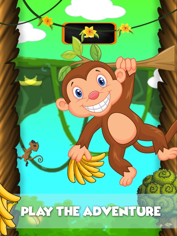 Monkey Runner : crazy run  in jungle for banana iPad screenshot
