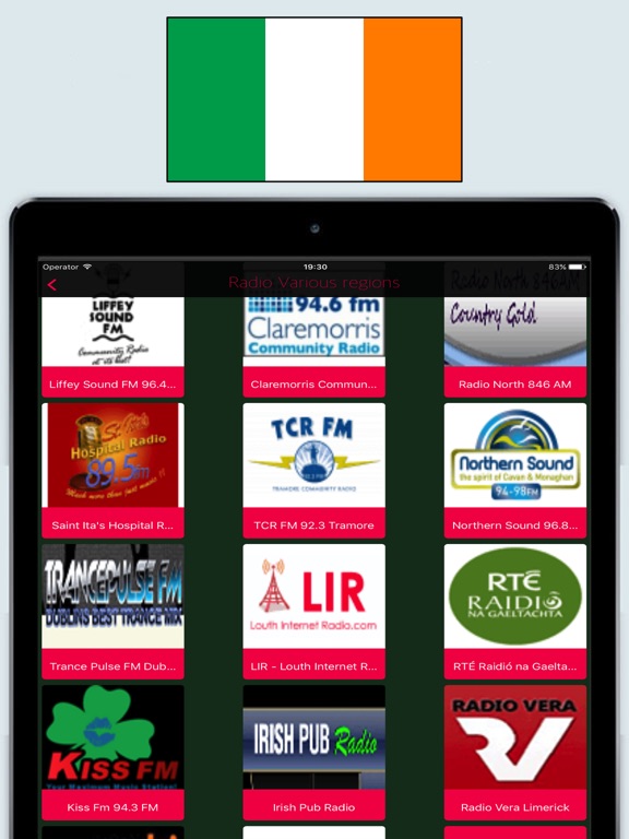 Radio Ireland FM / Irish Radios Stations Online iPad screenshot 4 - Music app