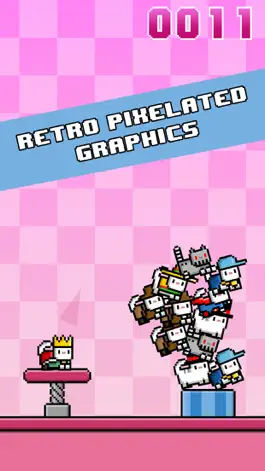 Game screenshot Cat-A-Pult: Endless stacking of 8-bit kittens apk
