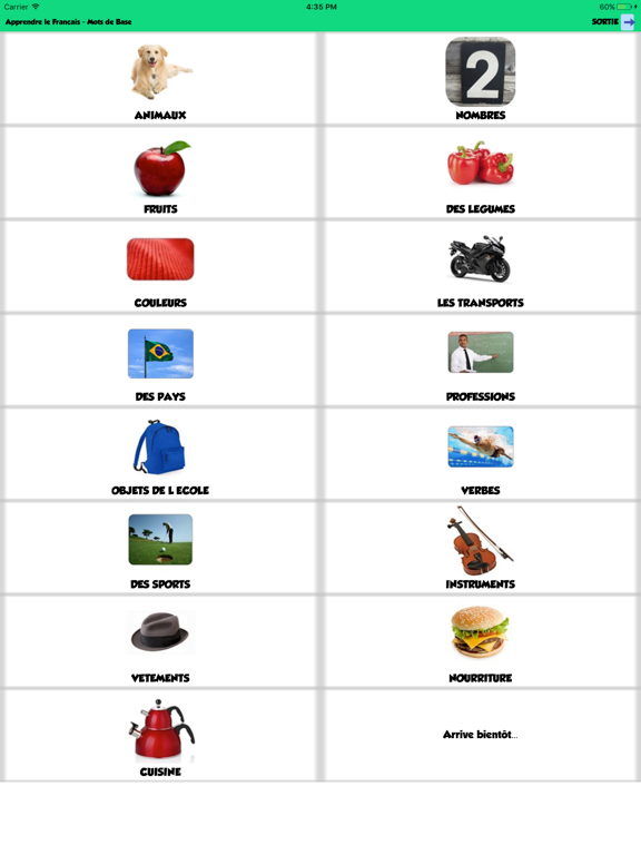 Screenshot #4 pour Learning French - Basic Words